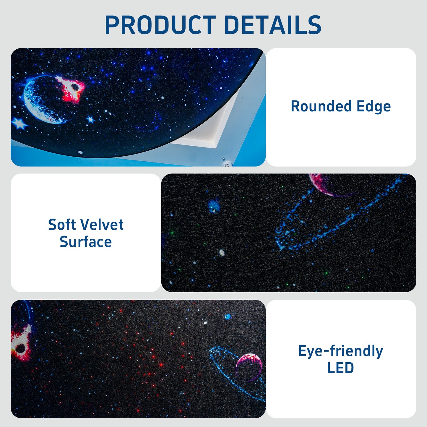 Galaxy Fiber Optic Ceiling Light for Sensory Rooms – Starry Sky LED Ceiling Lamp with 7-Color Lighting Modes