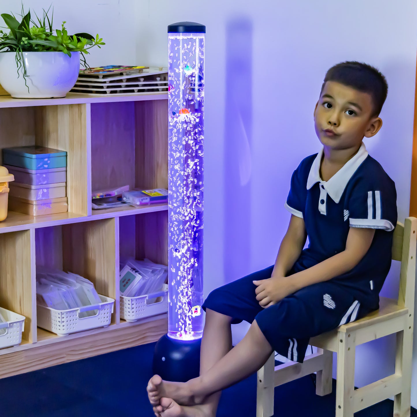 3.3ft Sensory Bubble Fish Aquarium Lamp with Remote