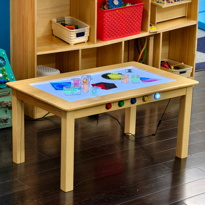"36'' x 22'' Rainbow Sensory Light Table – Interactive 5-Color LED Table for Kids, Ideal for Sensory Rooms, Classrooms & Preschools"