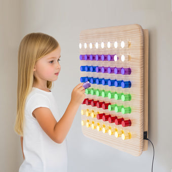 LED Sensory Peg Board – Wall-Mount Acrylic Panel with 64 Pegs for Kids’ Interactive Play