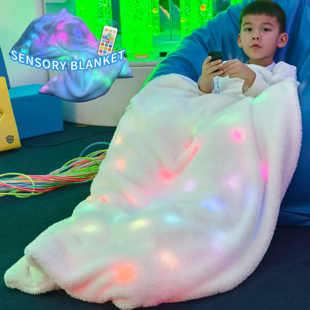 Glow Hug LED Blanket – Soft Light-Up Throw with Remote & 8 Colors for Kids’ Calm & Bedtime