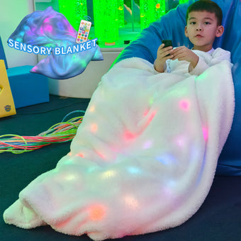 Glow Hug LED Blanket – Soft Light-Up Throw with Remote & 8 Colors for Kids’ Calm & Bedtime