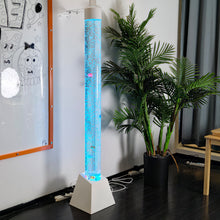 70.9" Acrylic Sensory Bubble Tube Lamp with Trapezoid Base, Remote Control & Color-Changing LED Lights – Calming Water Bubble Light for Therapy & Home Décor