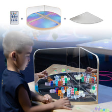 LED Sensory Corner Table – Color-Changing Kids Play Surface with Mirrors for Therapy & Learning