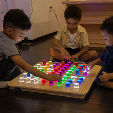 LED Sensory Peg Board – Wall-Mount Acrylic Panel with 64 Pegs for Kids’ Interactive Play
