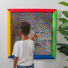 Rainbow Glow Sensory Sequin Board – 33"x33" Interactive Touch Panel with Padded Rainbow Frame