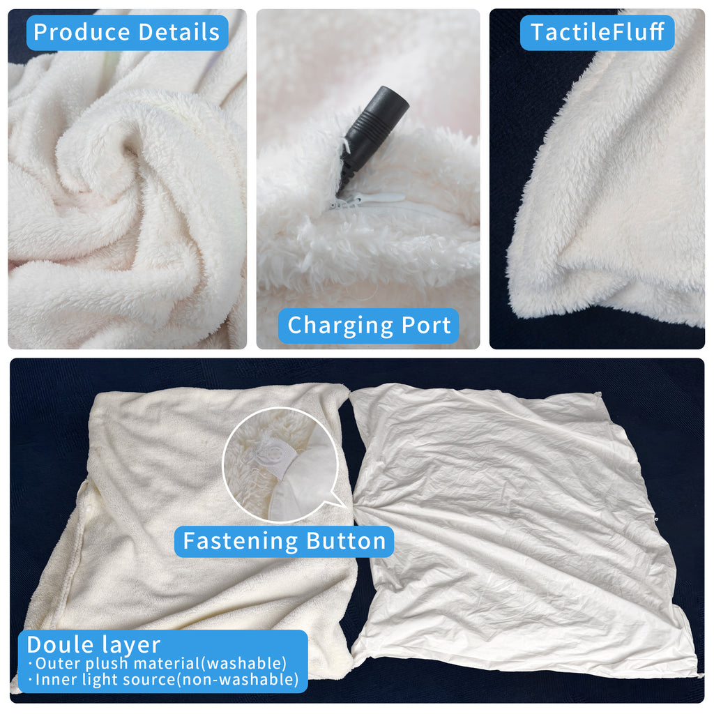 Glow Hug LED Blanket – Soft Light-Up Throw with Remote & 8 Colors for Kids’ Calm & Bedtime