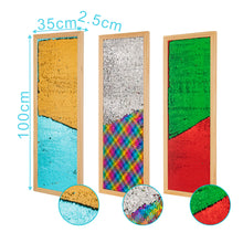 Narrow Color Flip Sequin Wall Panels – 3pc Sensory Boards with Wooden Frames for Home, Classrooms & Therapy