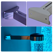 Adjustable Wall Mount for Sensory Bubble Tube | Dual-Ring 10–19cm Holder | Secure Anti-Spill Bracket with Non-Slip Padding & Wide Base