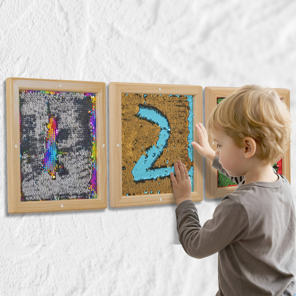 3-Piece Sensory Sequin Wall Panels – Interactive Boards for Kids, Classrooms & Therapy