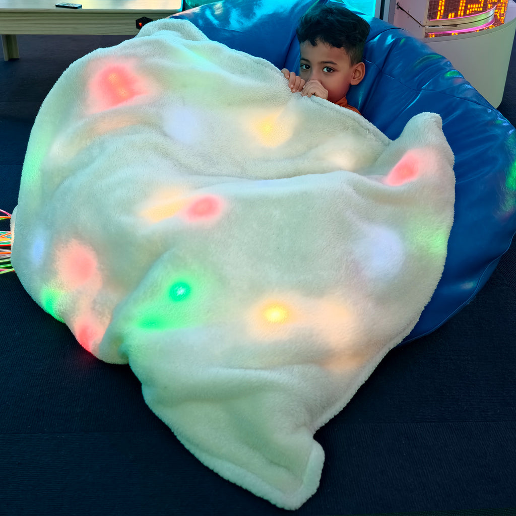 Glow Hug LED Blanket – Soft Light-Up Throw with Remote & 8 Colors for Kids’ Calm & Bedtime