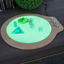 Rainbow Glow Sensory Light Pad – 26" Round RGB Spin Board for Kids’ Color & Visual Play