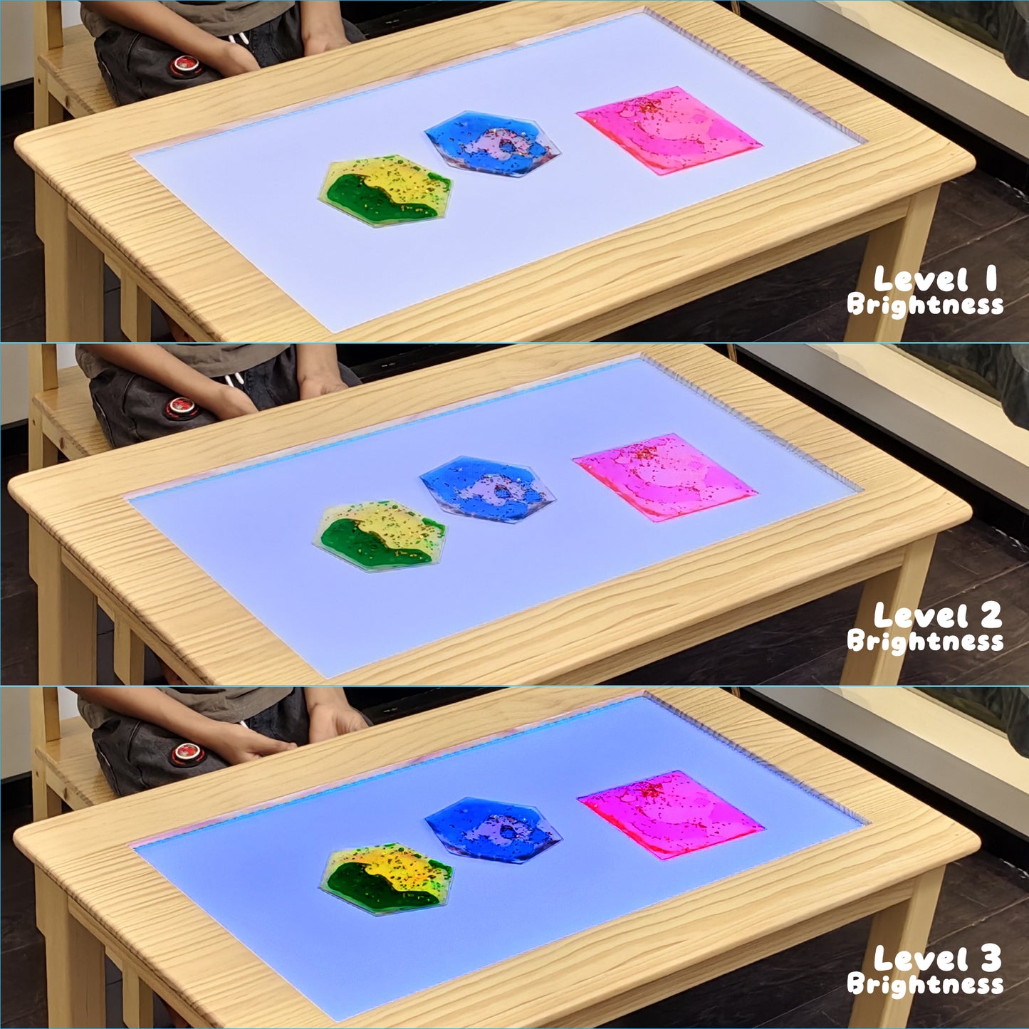 "36'' x 22'' Rainbow Sensory Light Table – Interactive 5-Color LED Table for Kids, Ideal for Sensory Rooms, Classrooms & Preschools"