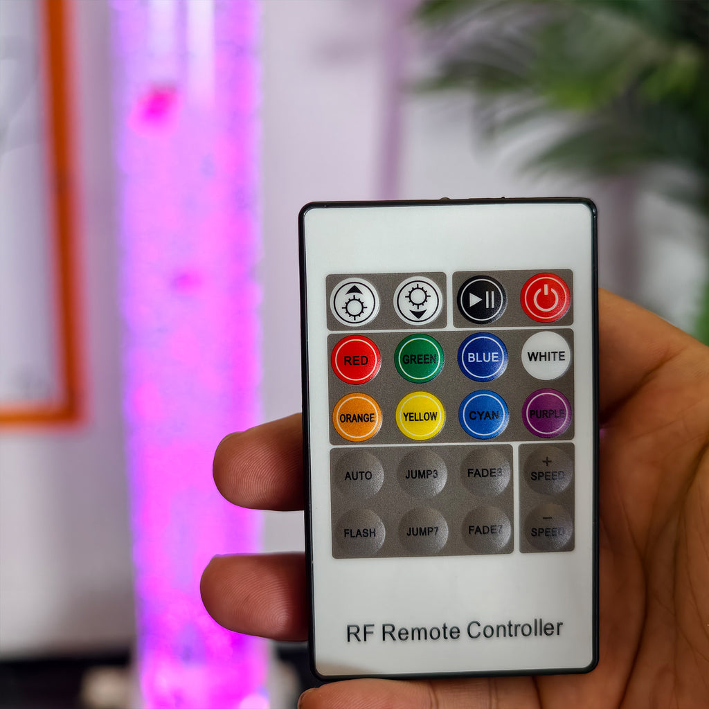 70.9" Acrylic Sensory Bubble Tube Lamp with Trapezoid Base, Remote Control & Color-Changing LED Lights – Calming Water Bubble Light for Therapy & Home Décor