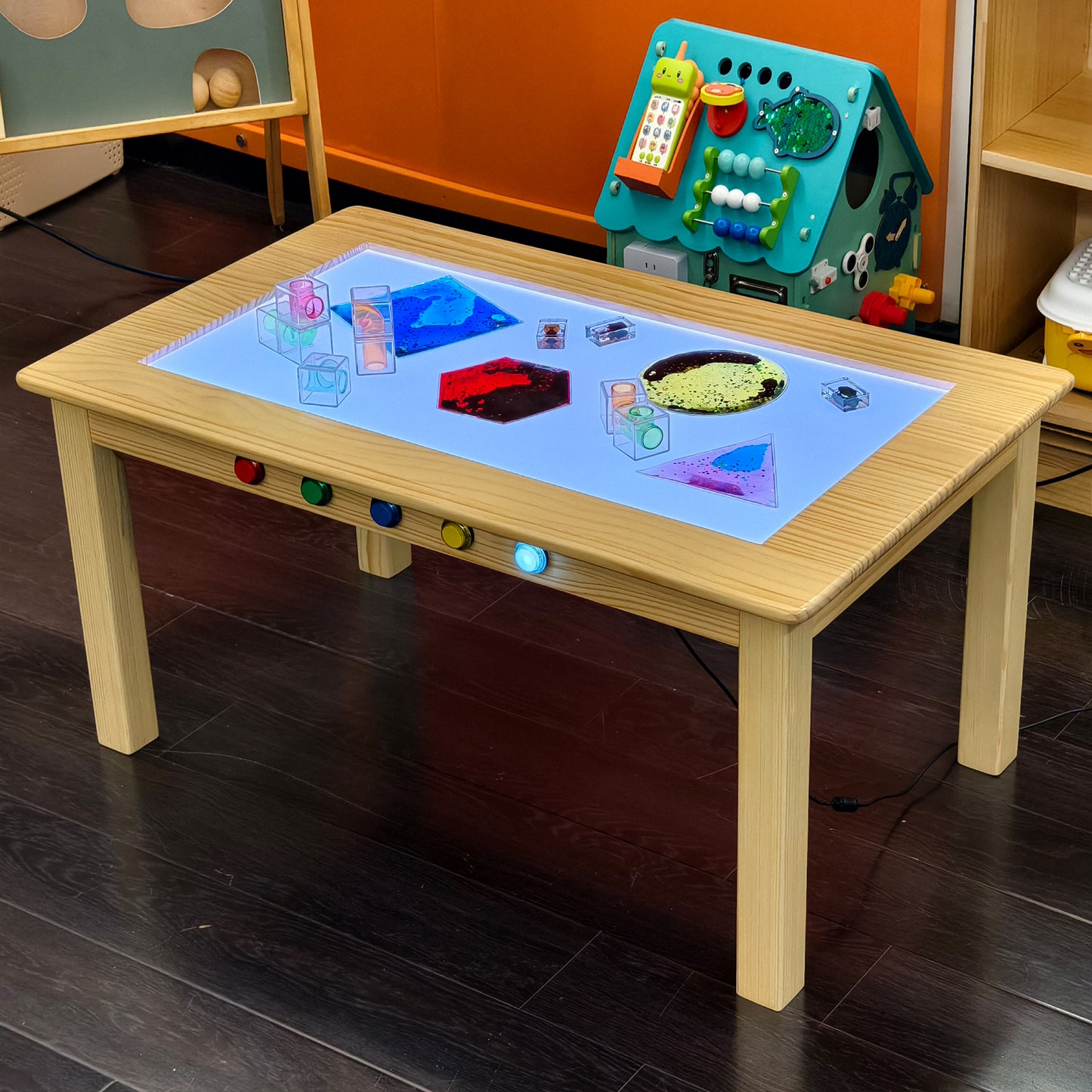 "36'' x 22'' Rainbow Sensory Light Table – Interactive 5-Color LED Table for Kids, Ideal for Sensory Rooms, Classrooms & Preschools"