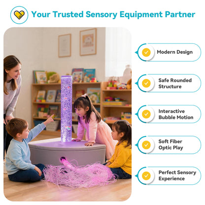 Fiber Optic Bubble Column Sofa – Calming Sensory Training Tool for Kids | Color-Changing LED