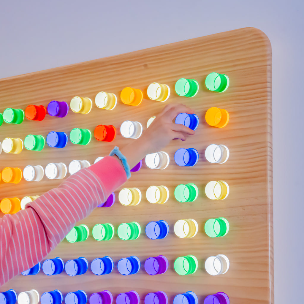 Wall-Mounted LED Sensory Peg Board – Interactive Light & Color Learning Panel