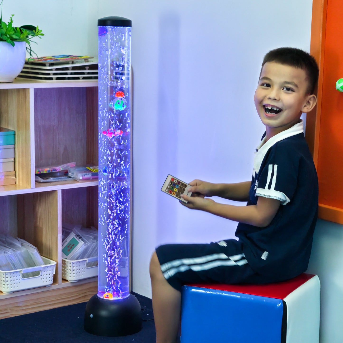 3.3ft Sensory Bubble Fish Aquarium Lamp with Remote