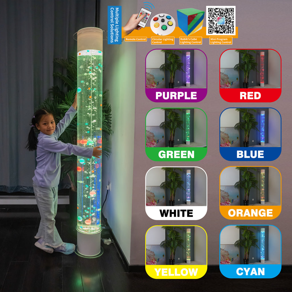 Jumble Beads Sensory Bubble Lamp – Tall LED Color-Changing Bubble Tube for Kids, Autism Therapy, Relaxation & Home Calm Corner