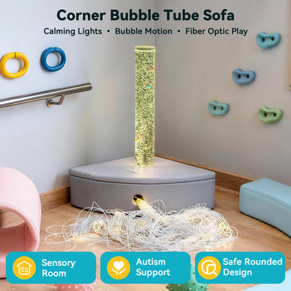 Fiber Optic Bubble Column Sofa – Calming Sensory Training Tool for Kids | Color-Changing LED