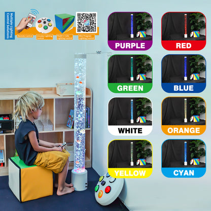 4FT Sensory Bubble Tube Lamp with LED Color-Changing Light