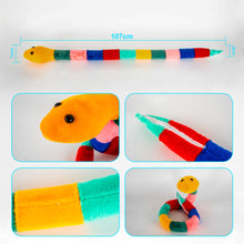 Bendable Sensory Snake Plush – 42" Fidget Toy for Kids with Multi-Textured Fabric (Short-Haired)