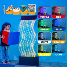 S-Curved LED Wave Bubble Wall – Sensory Water Panel for Sensory Rooms, Schools & Public Spaces