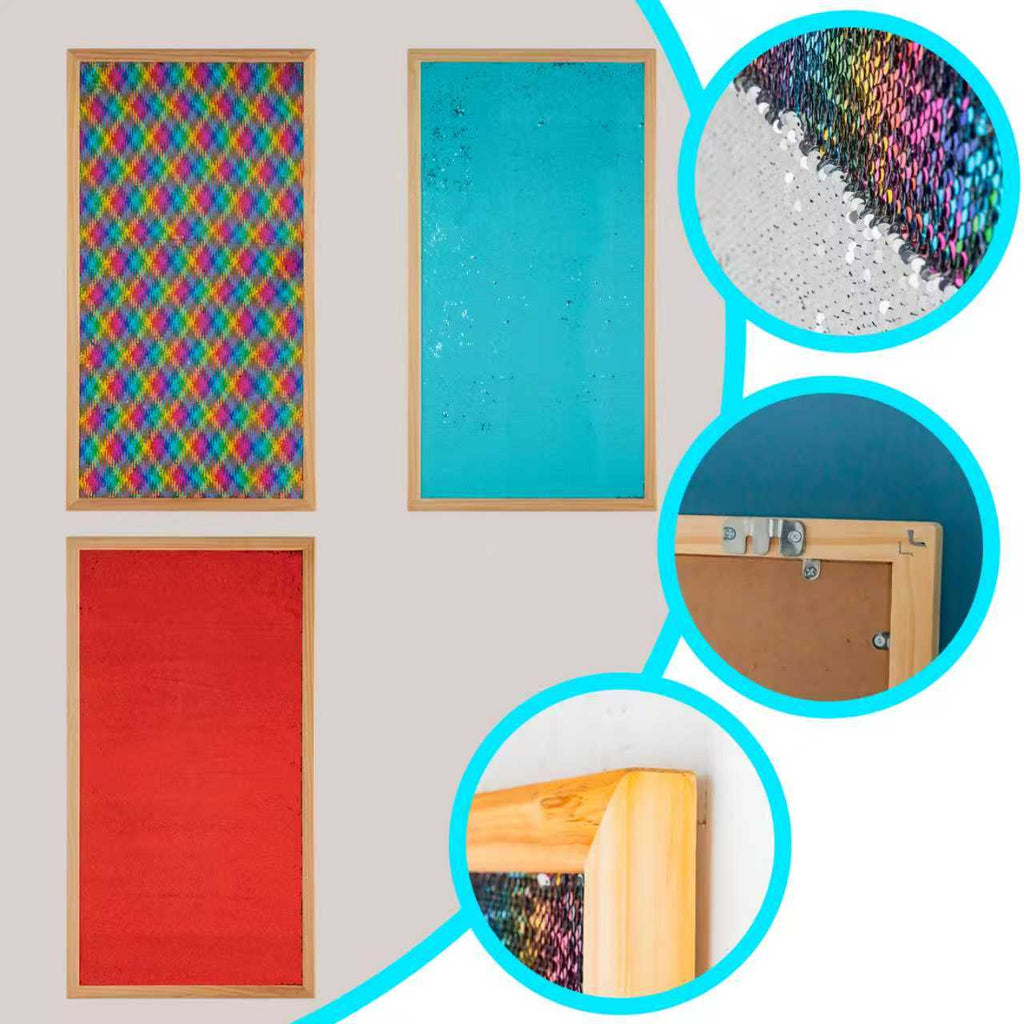 3-Piece Sensory Wall Panels – 43x23 Boards with Wooden Frame for Kids, Therapy Rooms & Classrooms