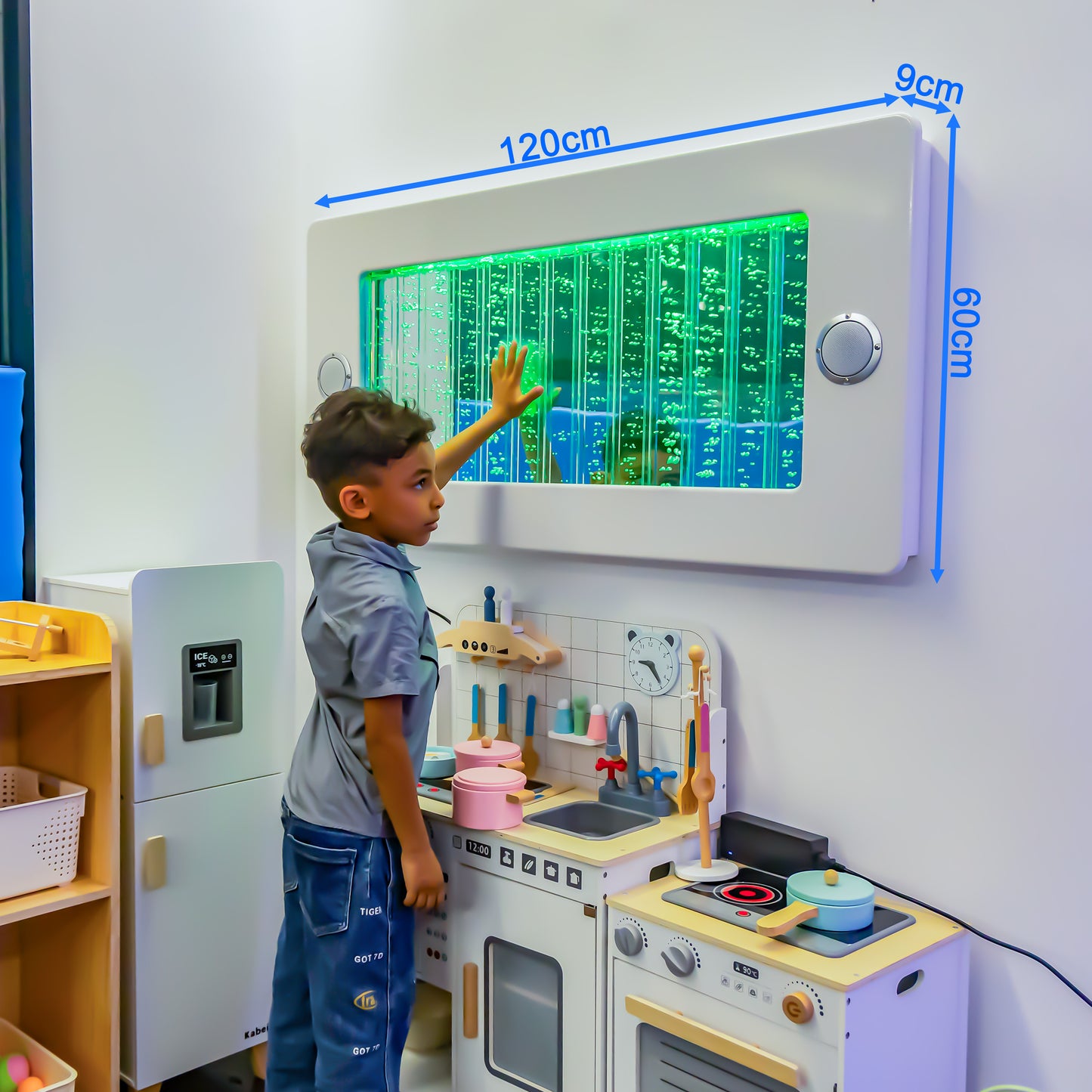 4ft LED Sensory Bubble Wall with Bluetooth Speaker – Wall-Mounted