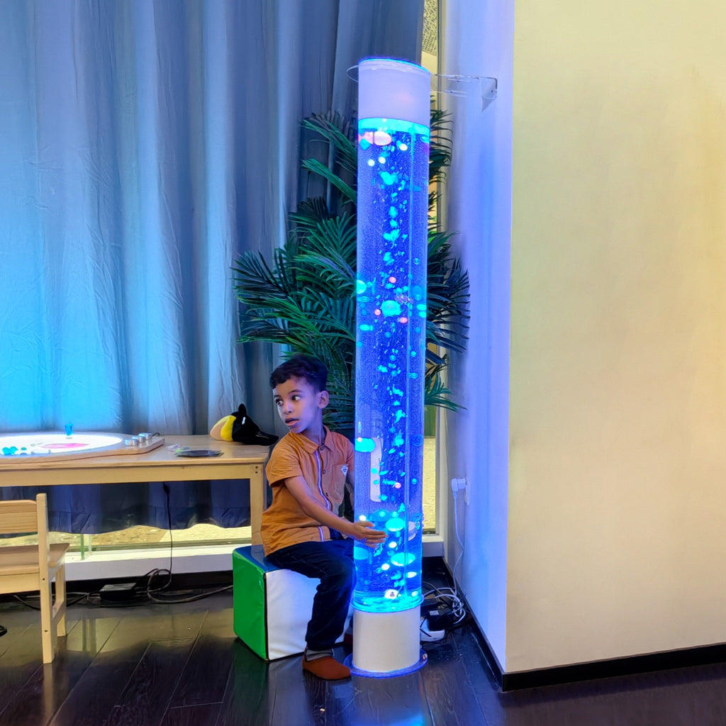 Jumble Beads Sensory Bubble Lamp – Tall LED Color-Changing Bubble Tube for Kids, Autism Therapy, Relaxation & Home Calm Corner
