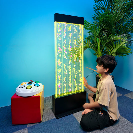 47” LED Sensory Bubble Wall Fountain – Color-Changing Water Panel with Remote & App Control for Sensory Rooms, Schools & Home