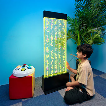 47” LED Sensory Bubble Wall Fountain – Color-Changing Water Panel with Remote & App Control for Sensory Rooms, Schools & Home