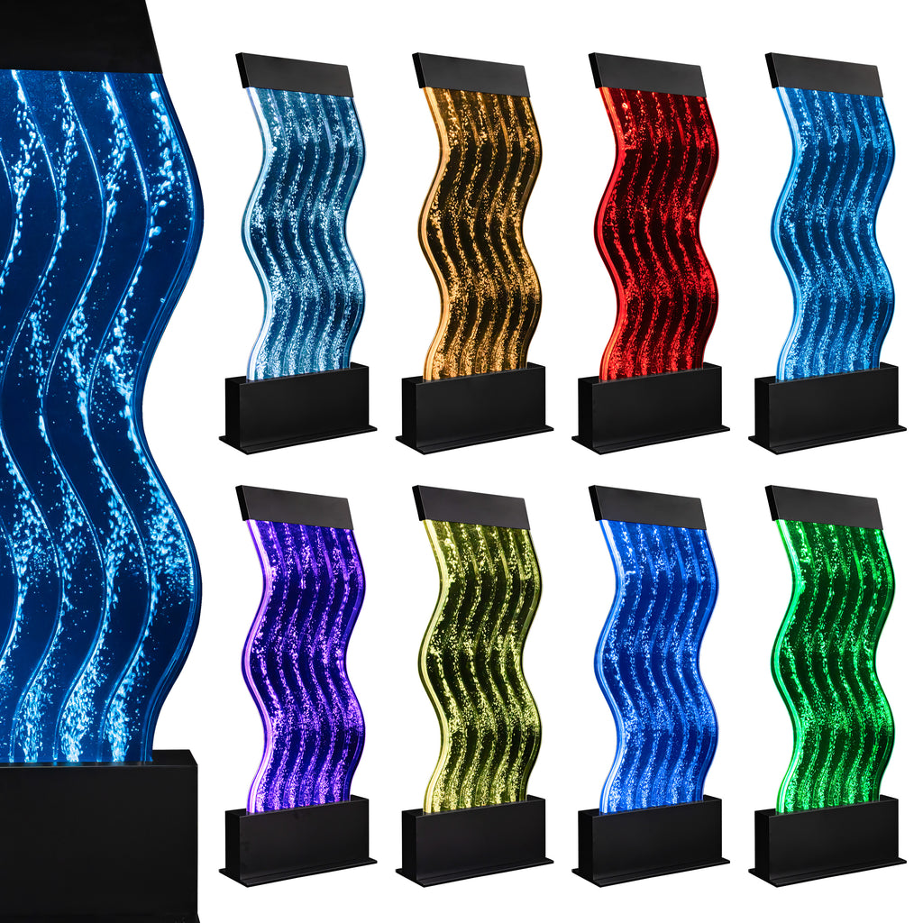 S-Curved LED Wave Bubble Wall – Sensory Water Panel for Sensory Rooms, Schools & Public Spaces