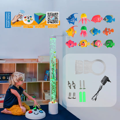 4FT Sensory Bubble Tube Lamp with LED Color-Changing Light