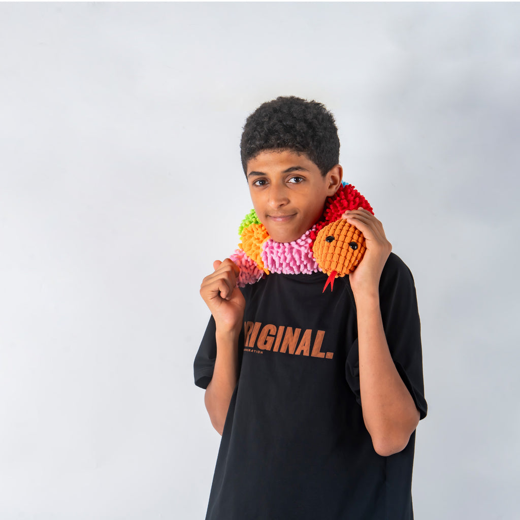 42” Bendable Sensory Snake Plush Toy – Multi-Texture Fidget for Tactile Play & OT Therapy