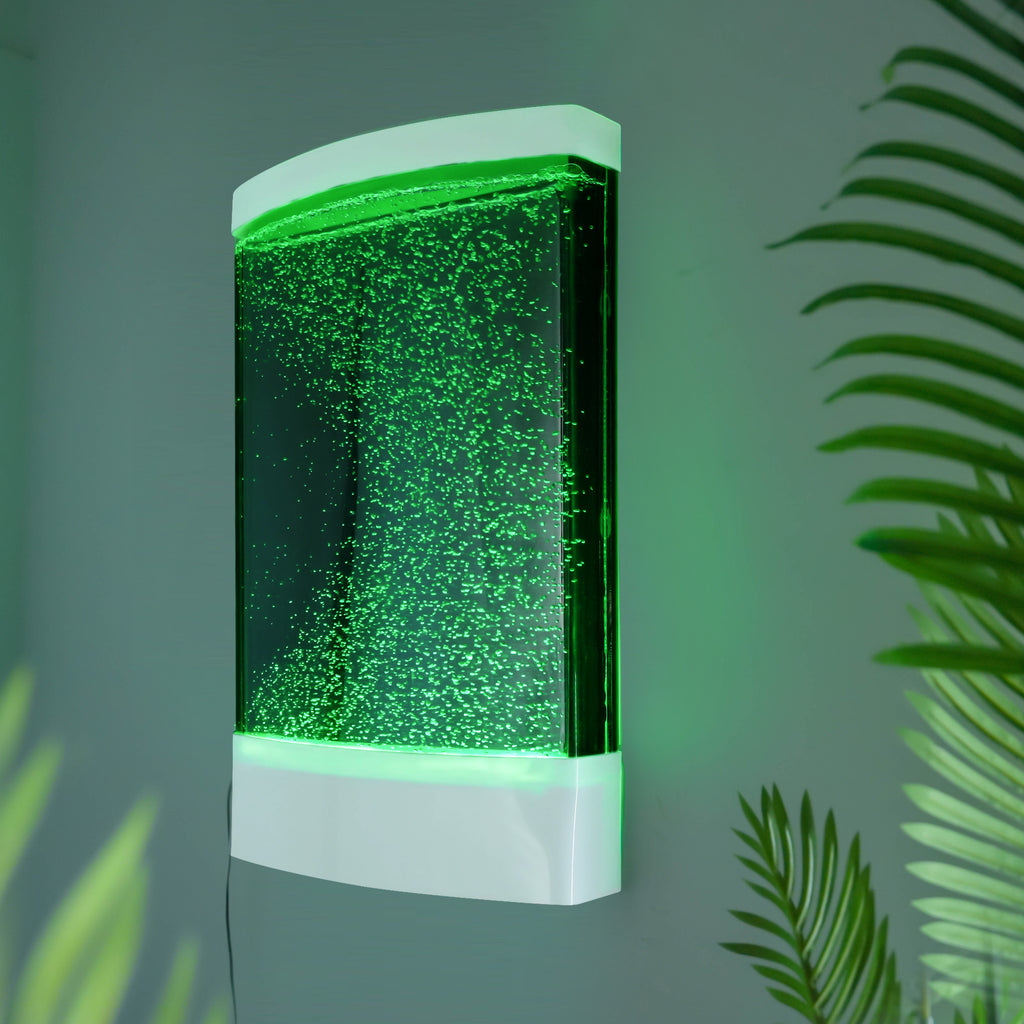 Sensory LED Bubble Wall Panel – Color-Changing Curved Water Feature with Remote | 8-Color Dancing Bubbles for Sensory Room, Home & Classroom