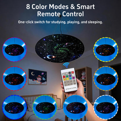 Galaxy Fiber Optic Ceiling Light for Sensory Rooms – Starry Sky LED Ceiling Lamp with 7-Color Lighting Modes