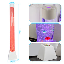 70.9" Acrylic Sensory Bubble Tube Lamp with Trapezoid Base, Remote Control & Color-Changing LED Lights – Calming Water Bubble Light for Therapy & Home Décor