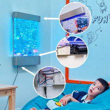 16″ × 24″ Stainless Steel LED Bubble Wall with Fish – Indoor Sensory Water Wall for Kids & Therapy Rooms (Round Display)