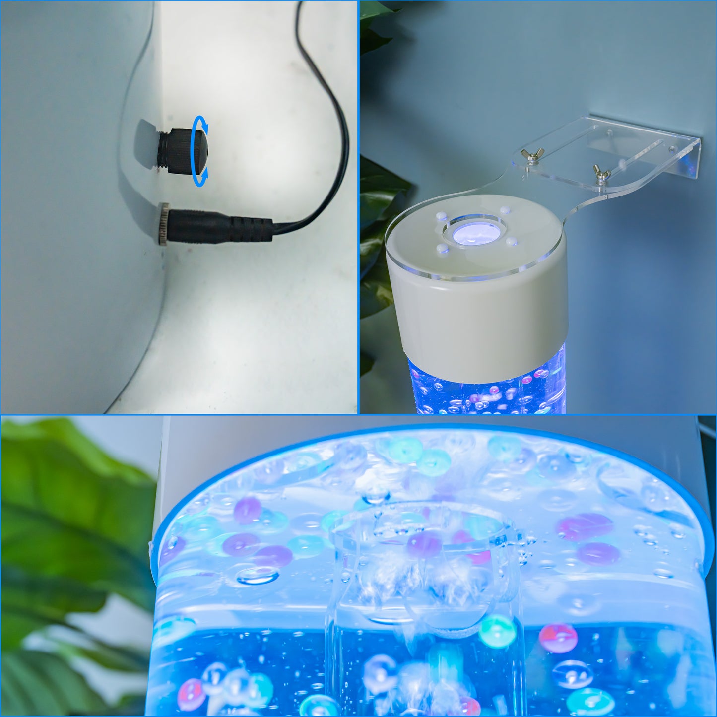 8-Color LED Sensory Bubble Tube Lamp – 110 cm Acrylic Water Column with Floating Fish & Remote Control-Therapy Light fo rSensory & Relaxation Décor