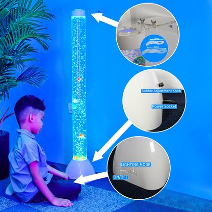 41.3" Sensory Bubble Tube Lamp with Floating Fish