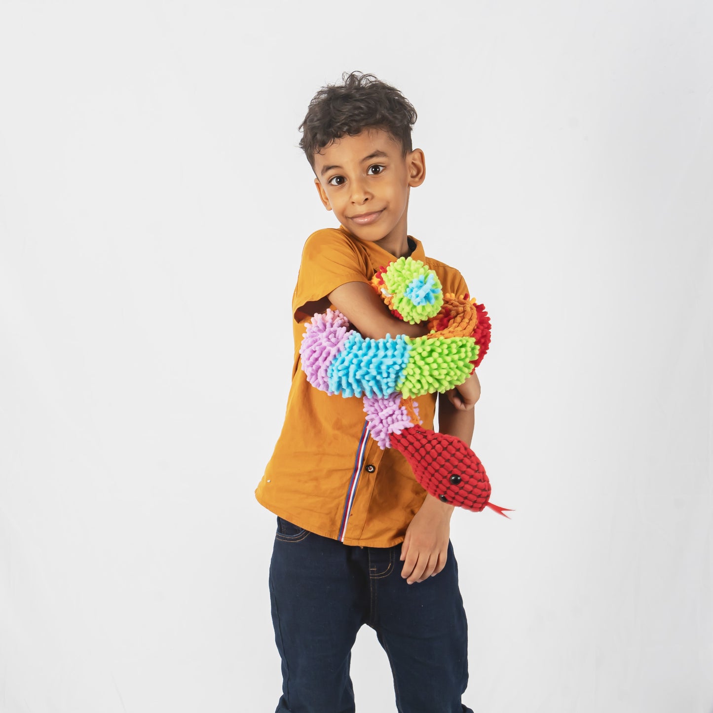 42” Bendable Sensory Snake Plush Toy – Multi-Texture Fidget for Tactile Play & OT Therapy