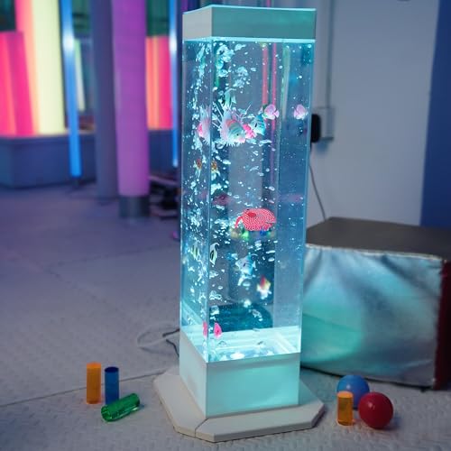 32 Inch 8-Color Changing Sensory Bubble Fish Lamp, Aquarium with 12 ...