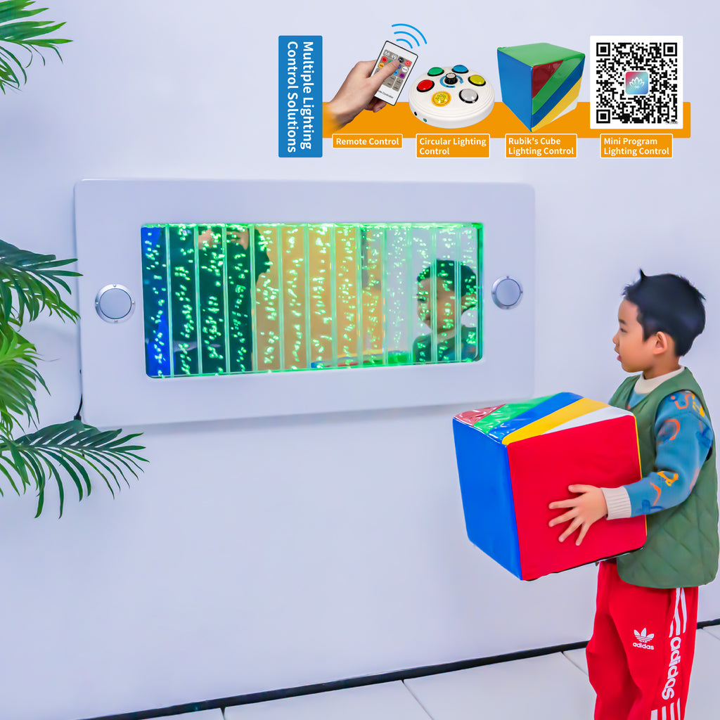 4ft LED Sensory Bubble Wall with Bluetooth Speaker – Wall-Mounted Calming Water Panel