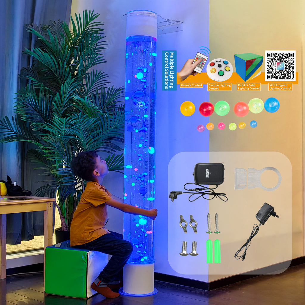 Jumble Beads Sensory Bubble Lamp – Tall LED Color-Changing Bubble Tube for Kids, Autism Therapy, Relaxation & Home Calm Corner