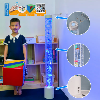 4FT Sensory Bubble Tube Lamp with LED Color-Changing Light