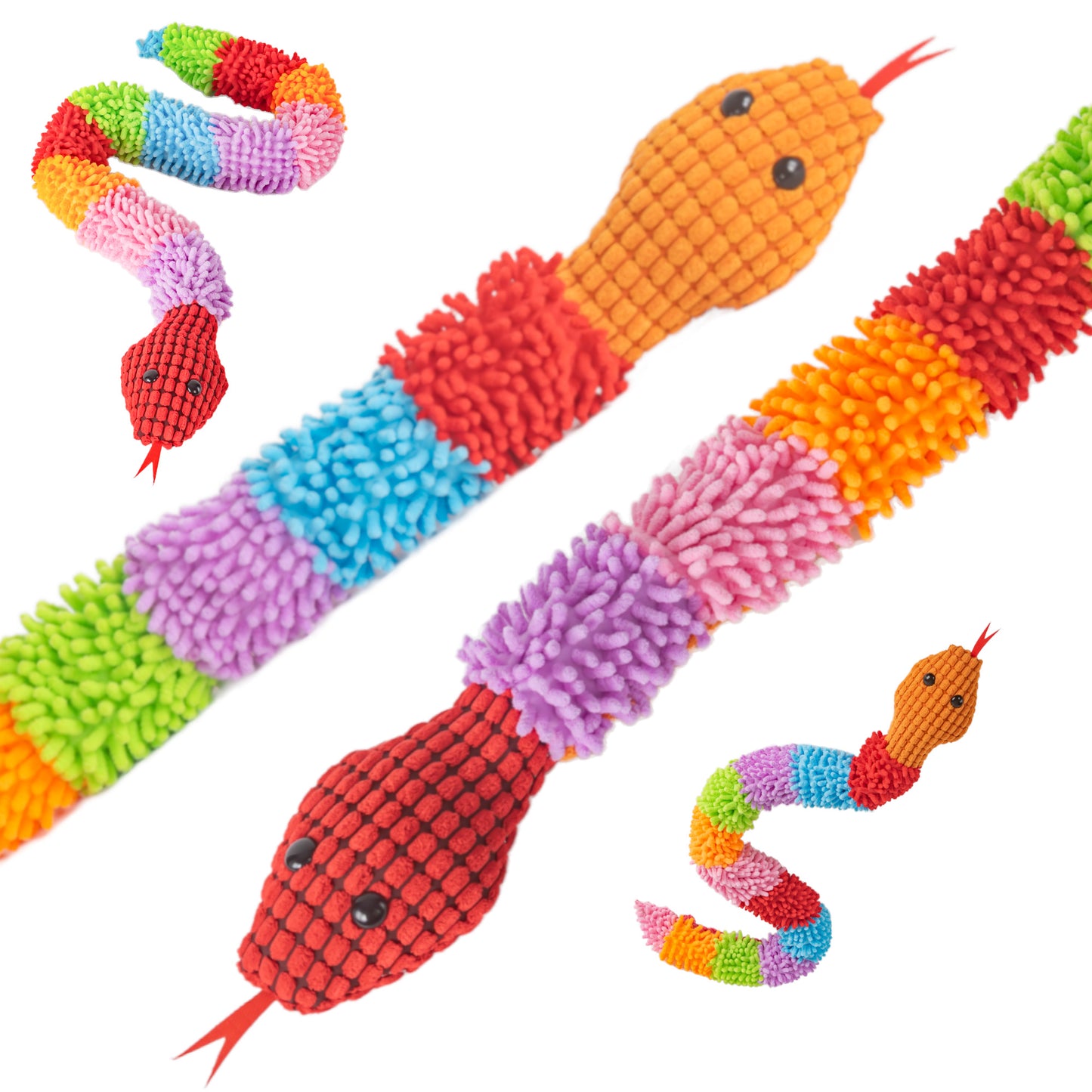 42” Bendable Sensory Snake Plush Toy – Multi-Texture Fidget for Tactile Play & OT Therapy