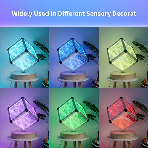 3D Infinity Mirror Sensory Light – Color-Changing LED Tunnel Lamp for Therapy & Home Décor