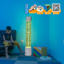 8-Color LED Sensory Bubble Tube Lamp – 110 cm Acrylic Water Column with Floating Fish & Remote Control-Therapy Light fo rSensory & Relaxation Décor