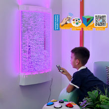 Sensory LED Bubble Wall Panel – Color-Changing Curved Water Feature with Remote | 8-Color Dancing Bubbles for Sensory Room, Home & Classroom
